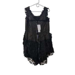 TOP DRAWER BY DAISY CORSETS Black Lace Corset Dress 3XL Adjustable Lacing